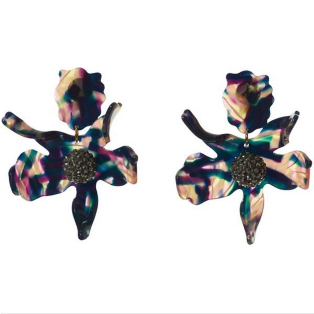 Lele Sadoughi Crystal Lily Earrings - Twilight